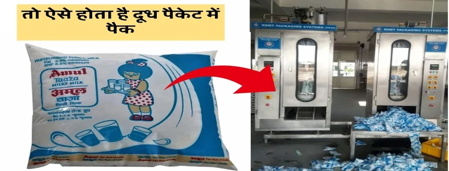 तो ऐसे होता है दूध पैकेट में पैक