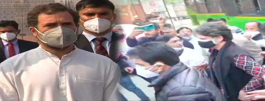 प्रियंका हिरासत में, राहुल पहुंचे राष्ट्रपति से मिलने