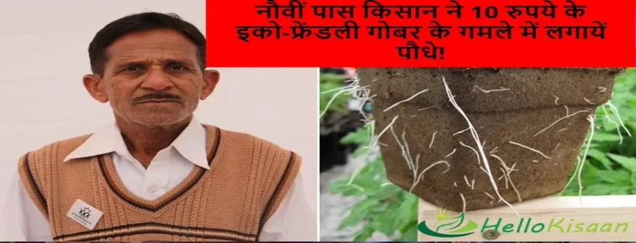 नौवीं पास किसान ने 10 रुपये के इको-फ्रेंडली गोबर के गमले में लगायें पौधे!