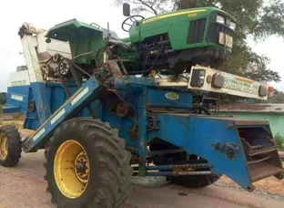 John Deere combined Harvester with panesar machine